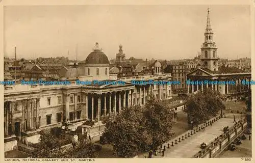 R026084 London. Nationalgalerie und St. Martins. Photochrom. Nr 71890