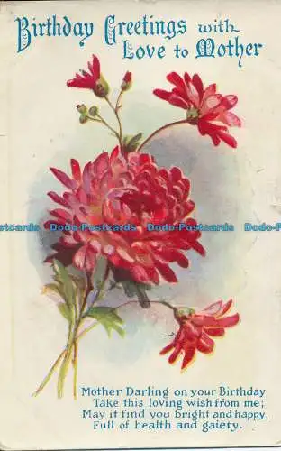 R026429 Geburtstagsgrüße mit Liebe zur Mutter. Blumen