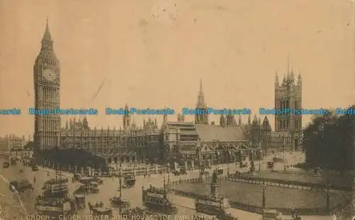 R026538 London. Uhrturm und Houses of Parliament. C. F. Castle