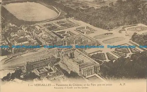 R028637 Versailles. Panorama von Schloss und Garten. A. Papeghin. Nr 1