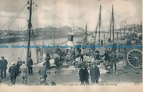 R028681 Boulogne sur Mer. Fisch entladen. Neurdein Freres. Nr 333