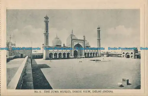 R028843 The Juma Musjid Inside View. Delhi. Indien. H. A. Mirza. Nr 5