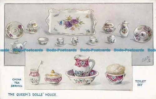 R029955 The Queens Dolls House. Porzellan Teeservice. Toilettengarnitur. stecken. Oilette. Nein