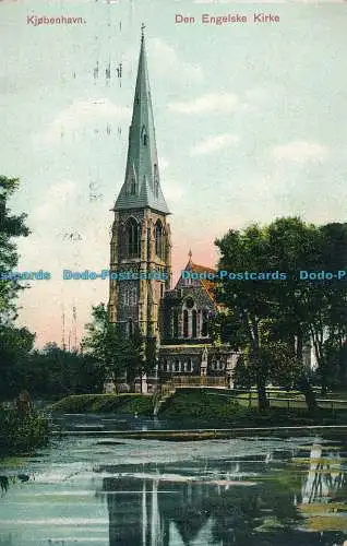 R011537 Kjobenhavn. Den Engelske Kirke. 1908