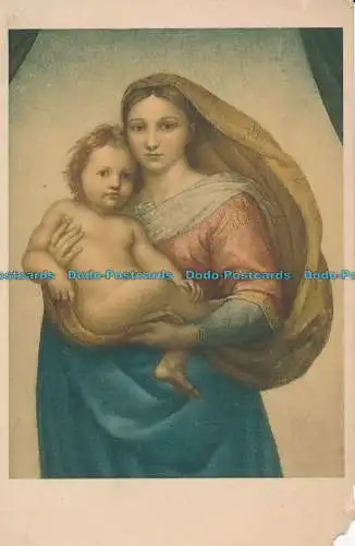 R011776 Postkarte. Madonna di S. Sisto Dettaglio. Raffaello Sanzio. Nr 606