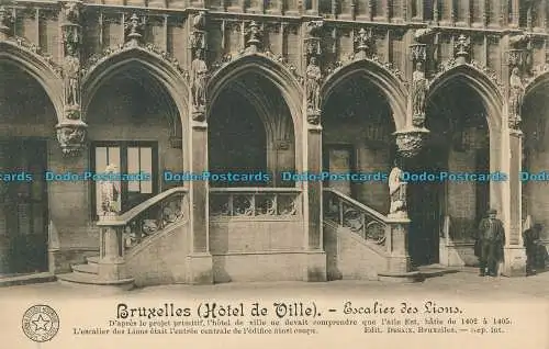R011863 Bruxelles. Hotel de Ville. Escalier des Lions. Desaix