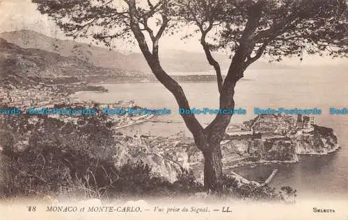 R097482 Monaco et Monte Carlo. Vue prise du Signal. LL. Selecta. Levy Fils