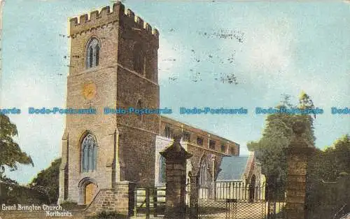 R097061 Great Brington Church. Northants. Fine Art Postkarten. Christliche Romane