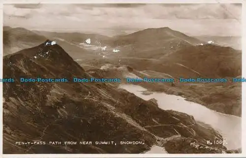R097136 Pen Y Pass Path from Near Summit. Snowdon. Valentinstag. Nr W.1580. RP. 195