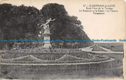 R098505 St. Germainen Laye. Rond Point de la Terrasse. Le Rosarium et la Statue