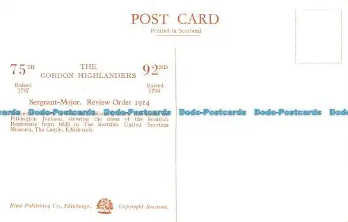 R099775 The Gordon Highlanders. Sergeant Major. Review Order 1914. Ulmen Publishi