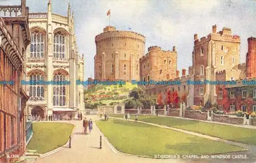 R100812 St. Georges Chapel und Windsor Castle. Valentinstag. Kunstfarbe. E.W.H.1