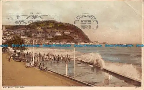 R100883 Rough Sea. Minehead. 1945