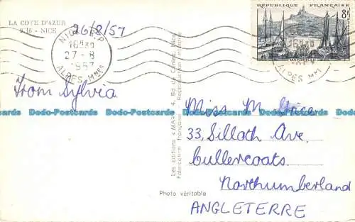 R101157 Souvenir de Nice. La Cote dAzur. Mrz. 1957. Multi View