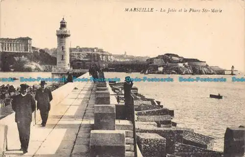 R101322 Marseille. La Jetee et le Phare Ste Marie