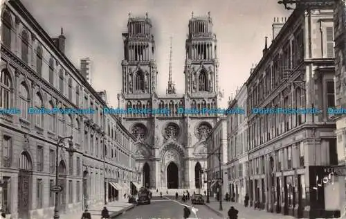 R101568 Orleans. Loiret. Rue Jeanne dArc et Cathedrale Sainte Croix. Yvon. 1955