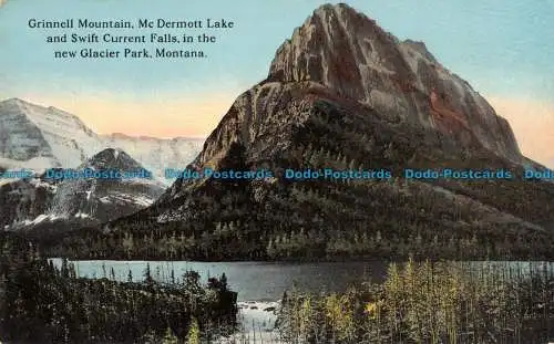 R101580 Grinnell Mountain. Mc Dermott Lake und Swift Current Falls im neuen Gl