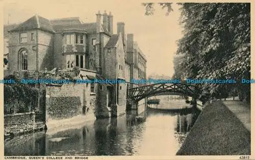 R126223 Cambridge. Queens College und Bridge. Photochrom. Nr 43815. 1957
