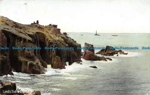 R126797 Lands End und Longships Leuchtturm Cornwall. Kromo. 1910