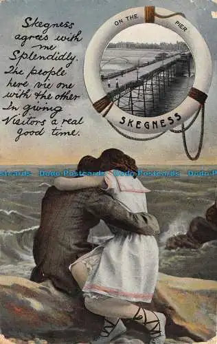 R126860 Am Pier Skegness. Frau und Mann in der Nähe des Meeres. B. B. London. 1910