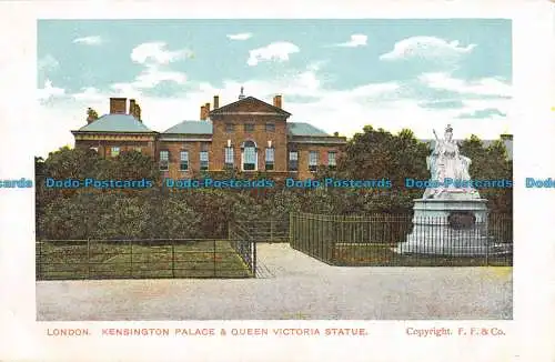 R127990 London. Kensington Palace und Queen Victoria Statue. F. F. und Co