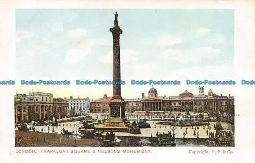 R127996 London. Trafalgar Square und Nelsons Monument. F. F. und Co