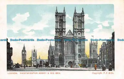 R127997 London. Westminster Abbey und Big Ben. F. F. und Co