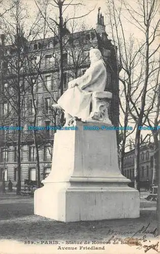 R128317 Paris. Statue de Honore de Balzac Avenue Friedland. Nr 389. 1904. B. Hopfen