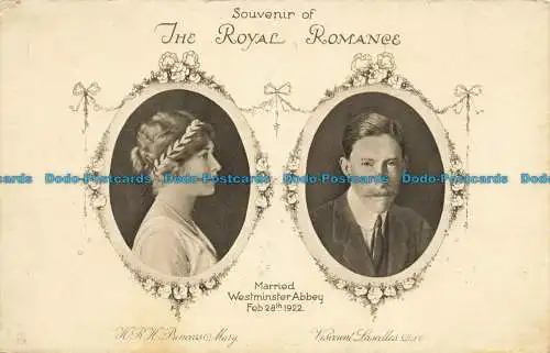 R633927 Souvenir of The Royal Romance. Westminster Abbey geheiratet. H. R. H. Princ