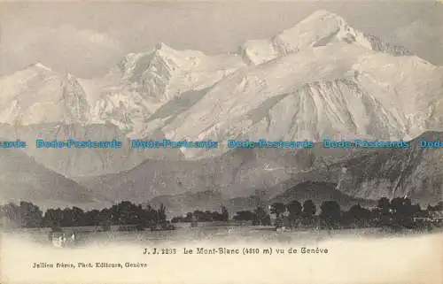 R635625 Le Mont Blanc. Vue de Geneve. Jullien Freres