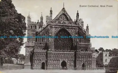 R635895 Kathedrale von Exeter. Westfront. Valentine Serie