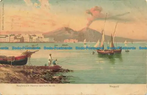 R636438 Napoli. Neapel mit Vesuv vom Meer aus gesehen. Stengel. Misch. Touro Gr