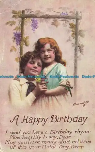 R637403 A Happy Birthday. stecken. Foto Oilette. Nr. R1865. 1920