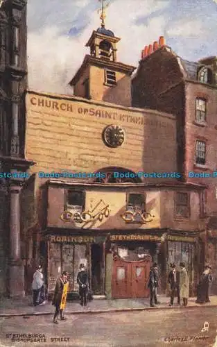 R637170 St. Ethelburga. Bishopsgate Street. Alte Londoner Kirchen. stecken. Oilette.