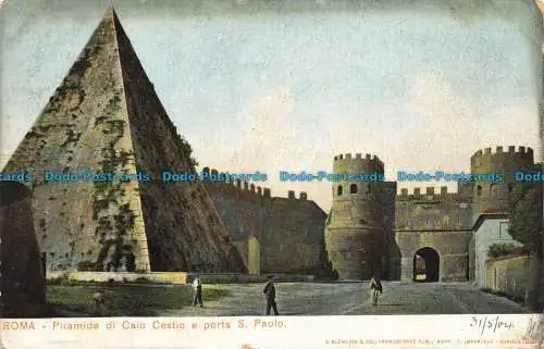 R638646 Roma. Piramide di Caio Cestio e Porta S. Paolo. G. Blumlein. 1904