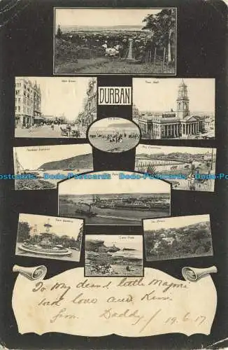 R638011 Durban. Hafeneinfahrt. West Street. Rathaus. Der Punkt. Stadtgarten