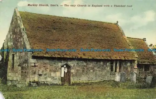 R639282 Markby Church. Linc. Die einzige Kirche in England mit einem Reetdach. Ja