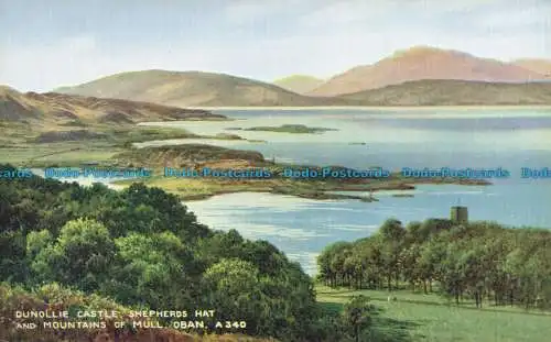 R639340 Oban. Dunollie Castle. Hirtenhut und Mountains of Mull. Valentinstag. A