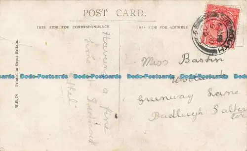 R638183 Just a Line. W. B. 78. Postkarte. 1919