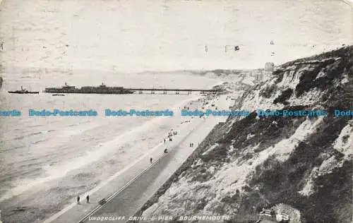 R640221 Bournemouth. Undercliff Drive und Pier. B. und R