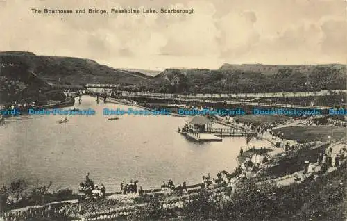 R639433 Scarborough. Das Bootshaus und die Brücke. Peasholme Lake