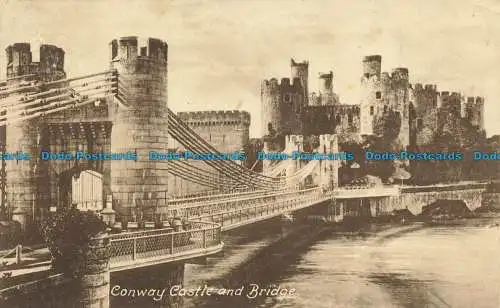 R638893 Conway Castle and Bridge. R. E. Jones. Nr. 54810. 1928