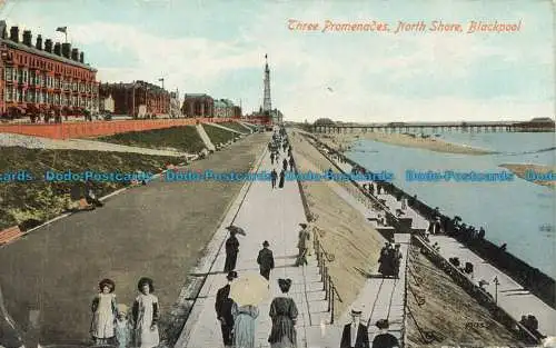 R639447 Blackpool. Drei Promenaden. North Shore. W