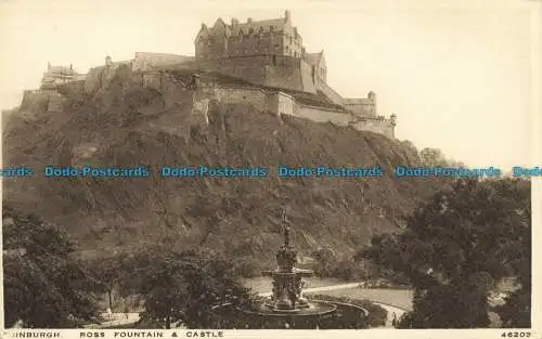 R639492 Edinburgh. Rossbrunnen und Schloss. Photochrom