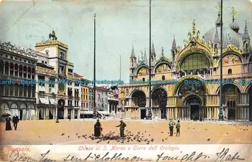 R638964 Venezia. Chiesa di S. Marco e Torre dell Orologio. 1905