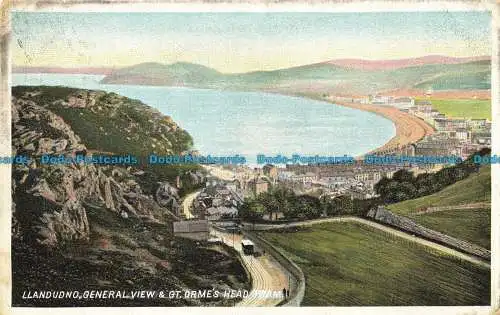 R640348 Llandudno. Gesamtansicht und Gt. Orme Head Tram. G. R. Thompson. Die Post