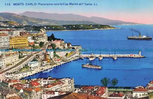 R639561 Monte Carlo. Panorama Vers le Cap Martin et l Italie. LL. 115. Levy Et N