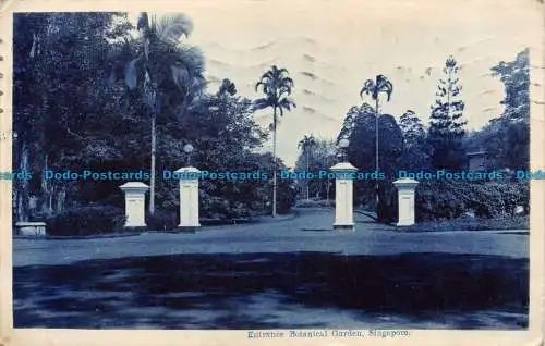 R156087 Eingang Botanischer Garten. Singapur. 1922