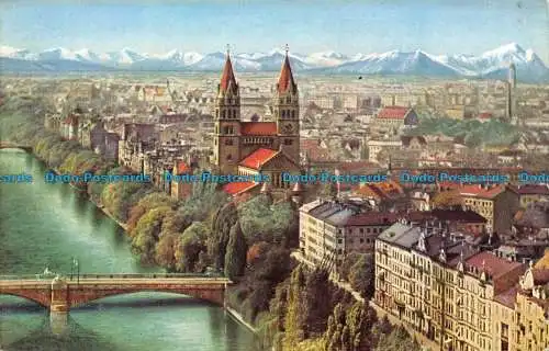 R156135 München. Blick vom Deutschen Museum gegen Suden. A. Lengauer