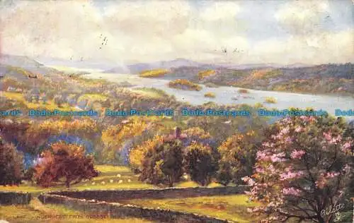 R156593 Lake Windermere von Orrest Head. stecken. Oilette. 1906